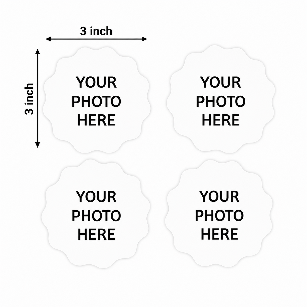 Mini Photo Magnets — Set of 4 Personalized Fridge Magnets (3x3 inch)
