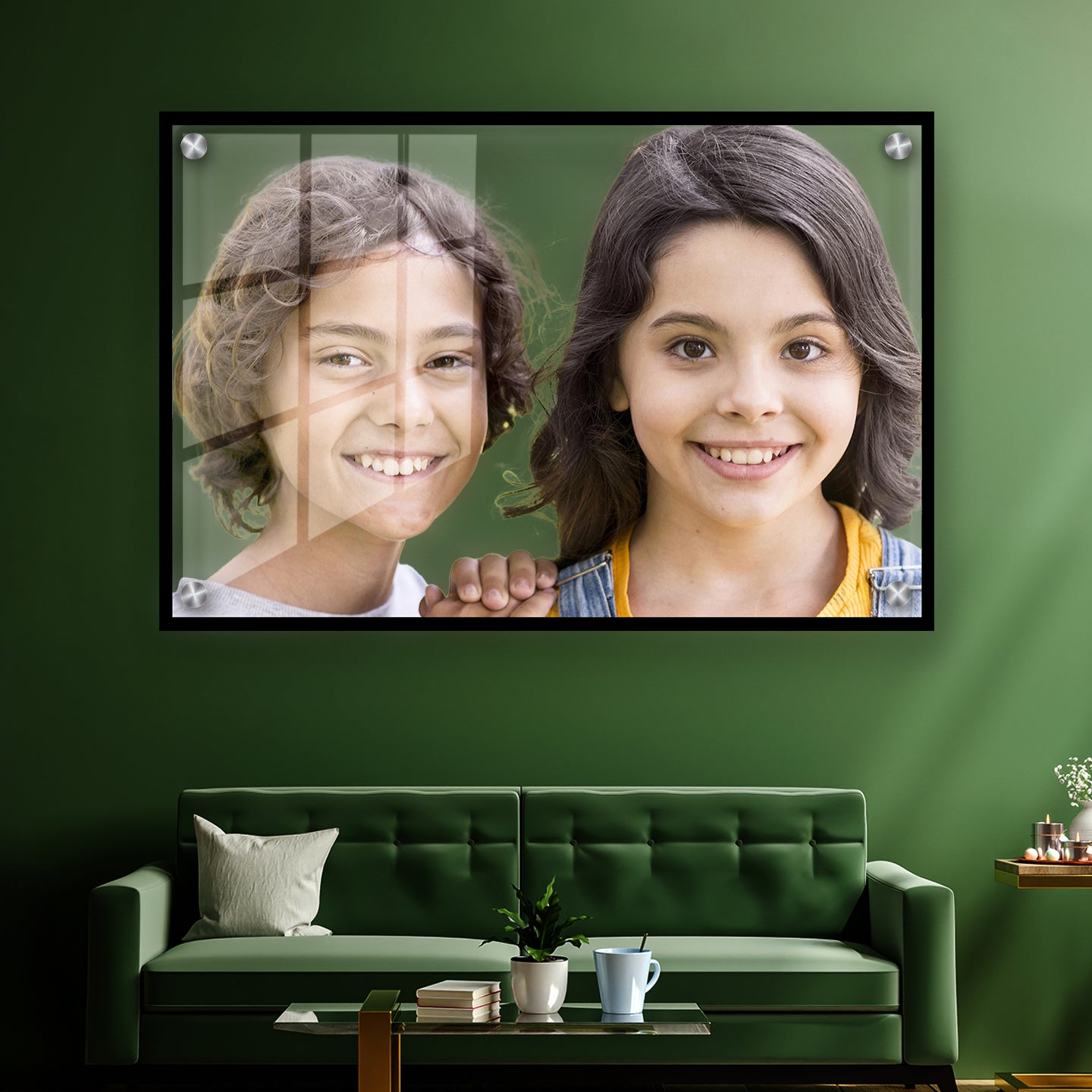 Framed Edge Acrylic Print – Transparent Center with Designer Border - Landscape