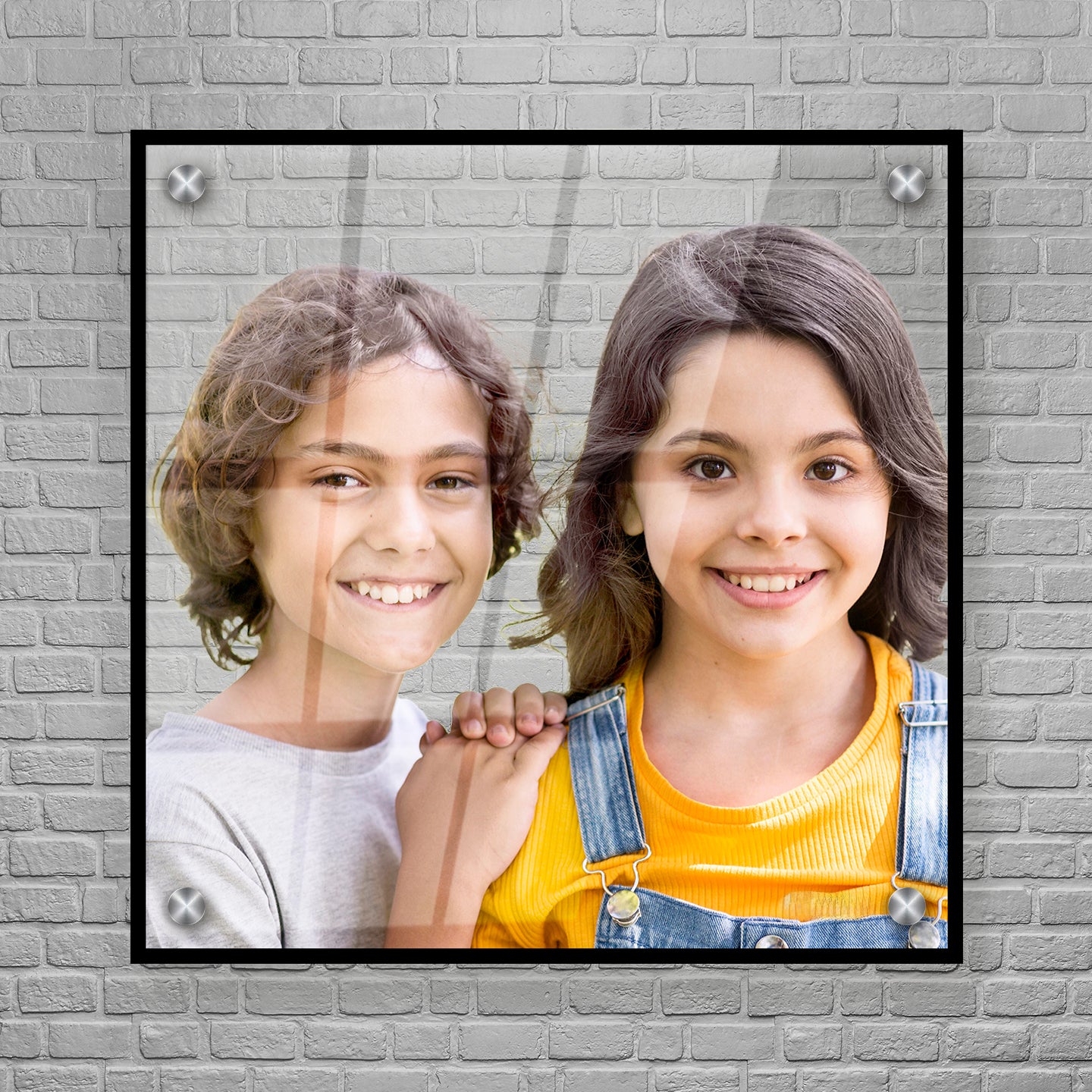 Framed Edge Acrylic Print – Transparent Center with Designer Border - Square