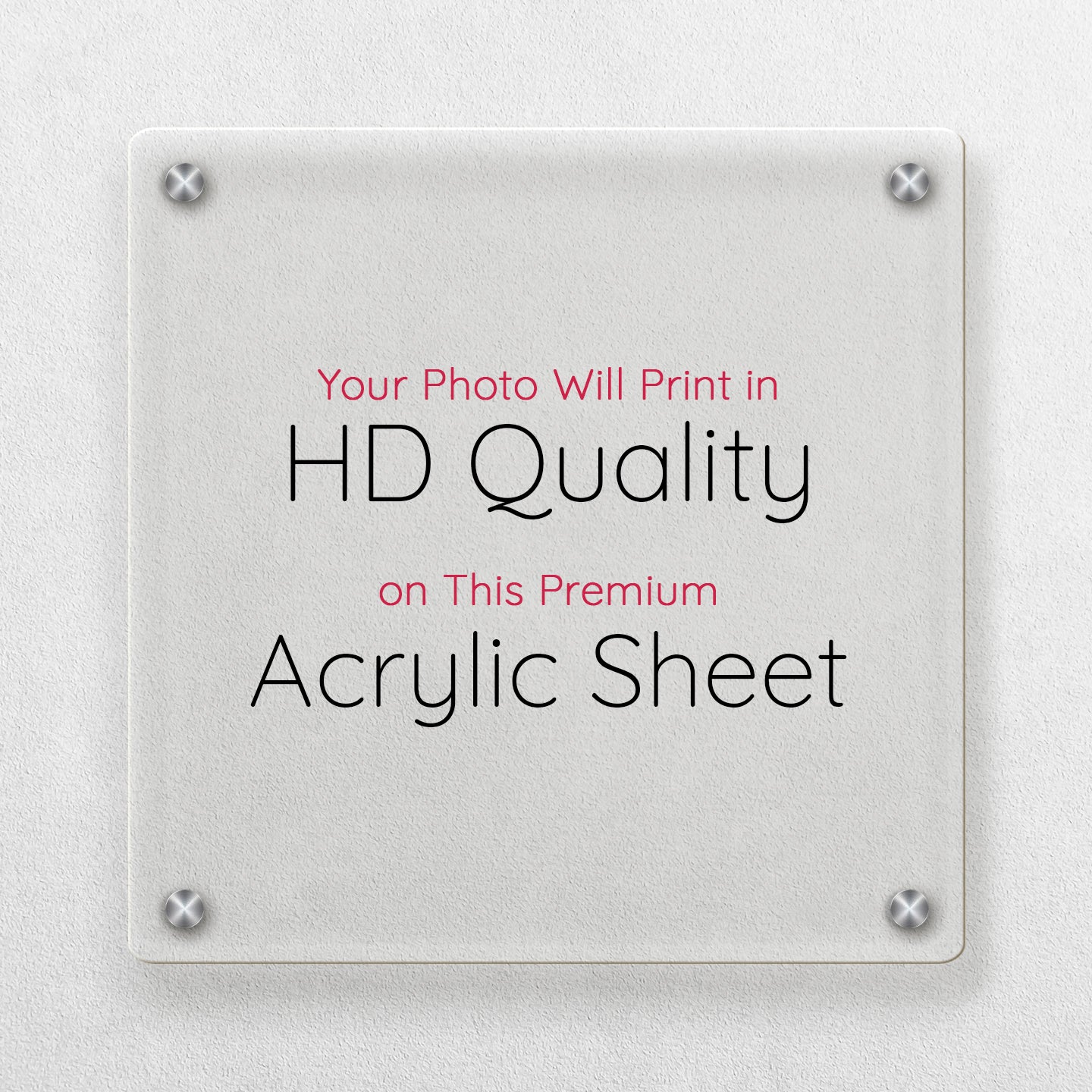 Crystal Clear Acrylic Print – Sleek Transparent Look - Square