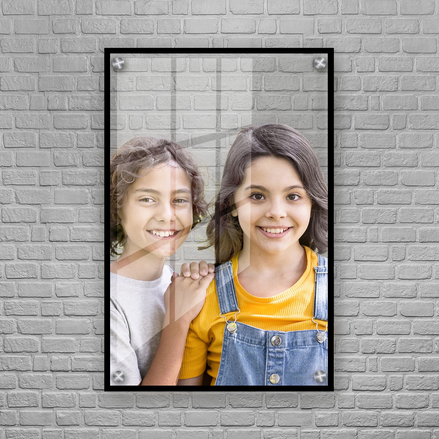 Framed Edge Acrylic Print – Transparent Center with Designer Border - Vertical