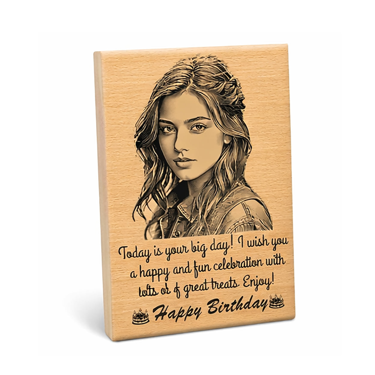 Personalized Wooden Photo Engraved Plaque